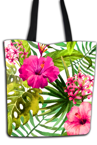 Różowe kwiaty - torba