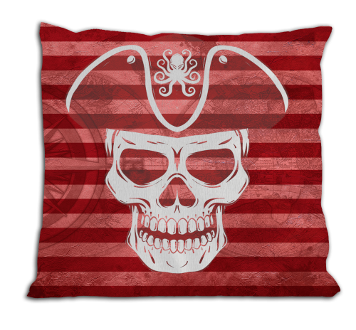 Czerwona w paski - poduszka z wypełnieniem