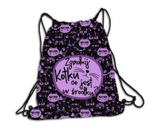 Zgadnij kotku co jest w środku? - plecak / worek