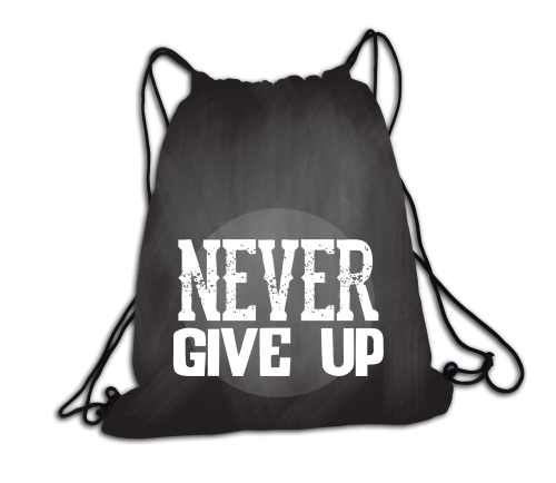Never give up- plecak