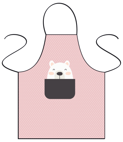 Fartuszek dziecięcy - Miś różowe tło.png