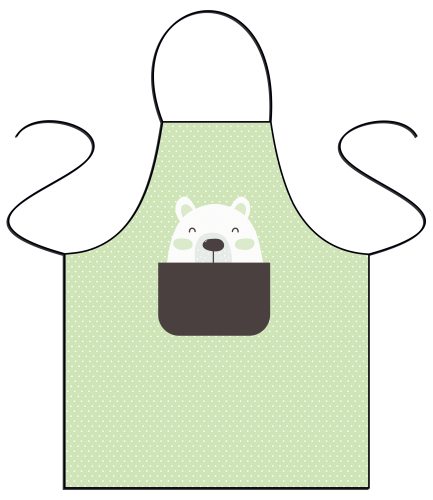 Fartuszek dziecięcy - Miś zielone tło.png