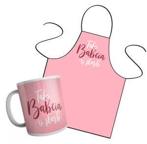 Zestaw fartuszek i kubek - Taka babcia to skarb