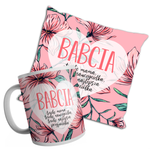 Zestaw kubek i poduszka - Babcia - przyjaciółka