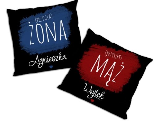 Zestaw poduszek personalizowanych - Przyszła żona, Przyszły mąż