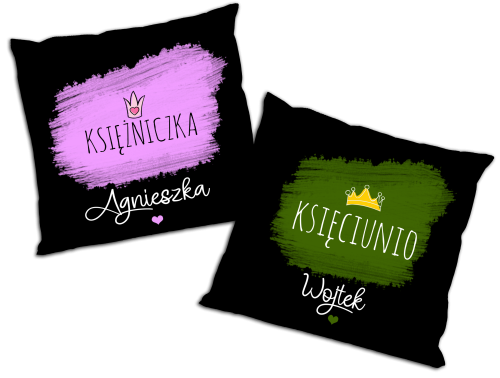 Zestaw poduszek personalizowanych - Księżniczka, Księciunio.png