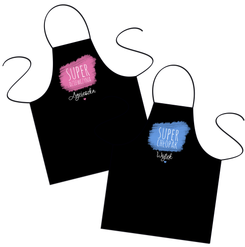 Zestaw fartuszków personalizowanych - Super dziewczyna, Super chłopak.png