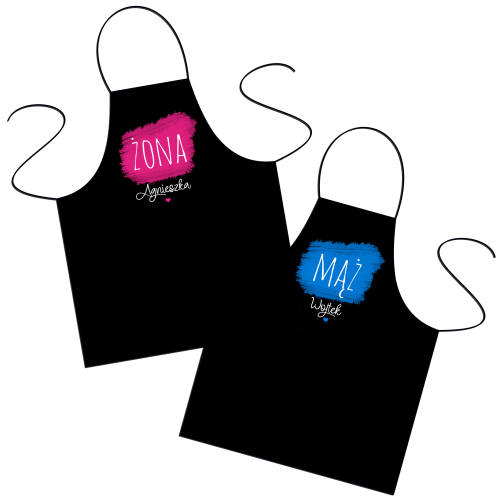 Zestaw fartuszków personalizowanych - Żona, Mąż.png
