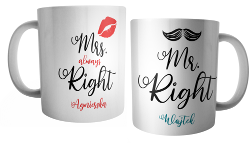 Zestaw kubków personalizowanych - Mrs. right, Mr. right.png