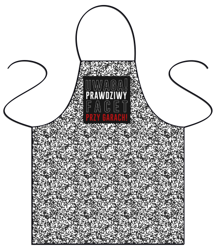 Fartuszek - Uwaga, prawdziwy facet przy garach - biały.png