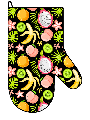 Rękawica kuchenna - Owoce - czarna.png