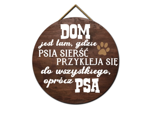 Tabliczka - Pies - dom jest tam