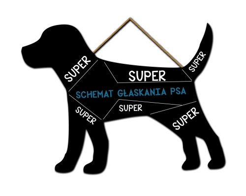 Tabliczka - Pies - schemat głaskania