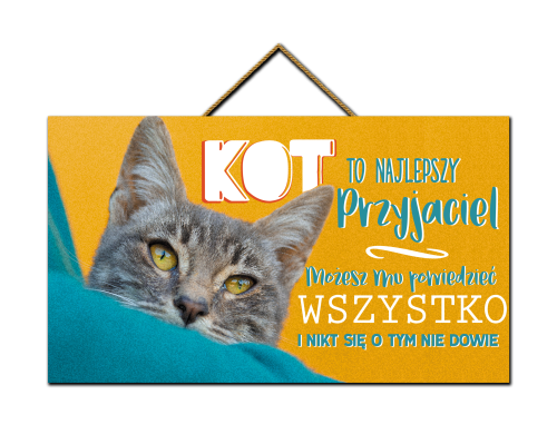 Tabliczka - Kot to najlepszy przyjaciel.png