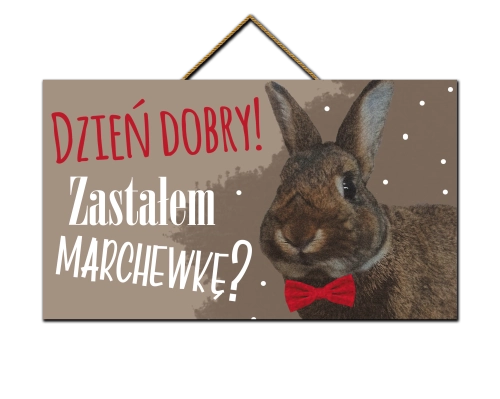 Tabliczka - Królik - dzień dobry