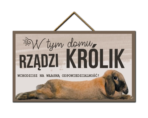 Tabliczka - W tym domu rządzi królik