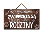 Tabliczka - Zwierzęta są częścią rodziny