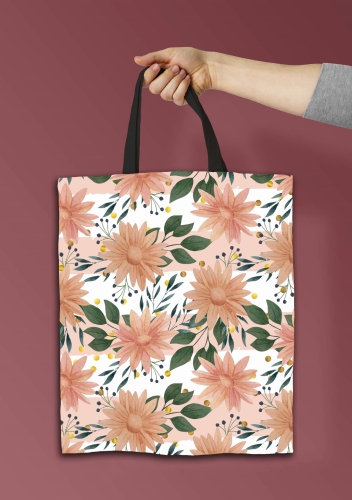 Torba shopper - Kwiaty pomarańczowe.jpg