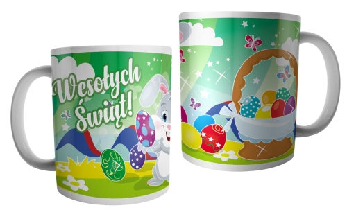 Kubek - Wesołych świąt - zajączek - zielony.jpg