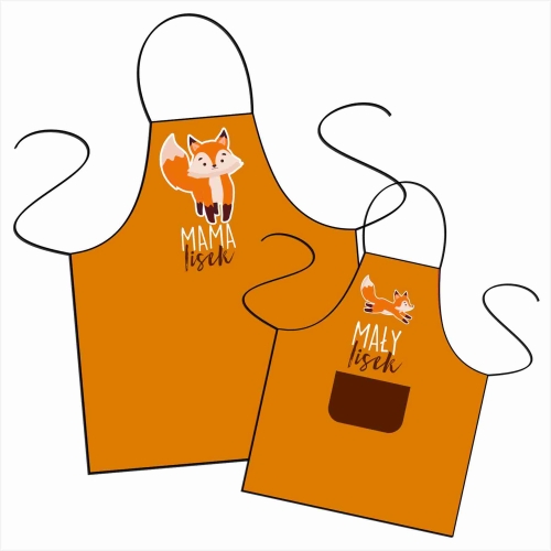 Mama lisek i Mały lisek - zestaw fartuszków.jpg