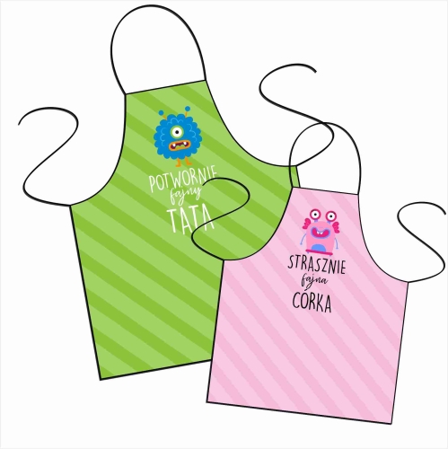 Potwornie fajny tata i Strasznie fajna córka - zestaw fartuszków.jpg