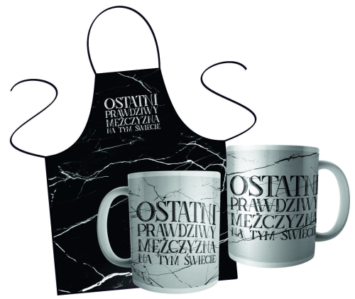Ostatni prawdziwy mężczyzna na tym świecie - zestaw fartuszek i kubek.jpg