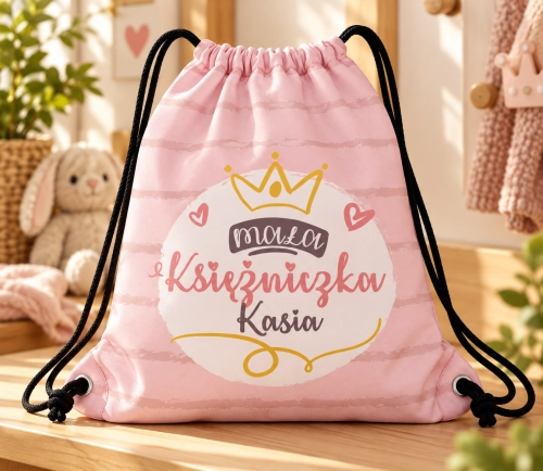 Personalizowany Worek Mała księżniczka na Plecy dla Dziecka / Plecak Przedszkolaka 