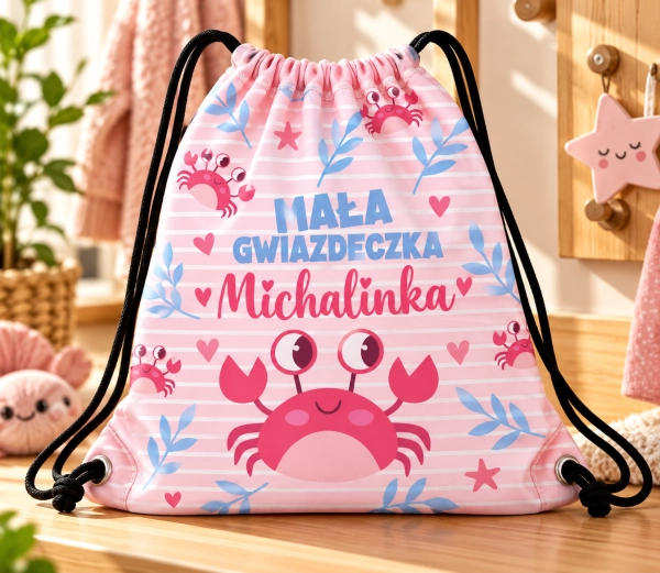 Pastelowy plecak z krabikami Michalinki.png