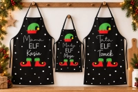 Świąteczne fartuchy Elfów z imieniem